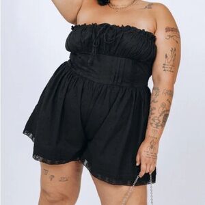 Princess Polly Black Strapless Romper